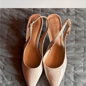 Franco Sarto Women's Beige Slingback Heels